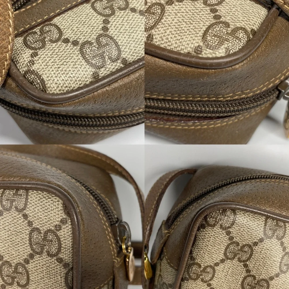 🔴SOLD🔴GUCCI Vintage Sherry Line GG Web PVC Canvas Browns Crossbody Bag - Picture 10 of 16